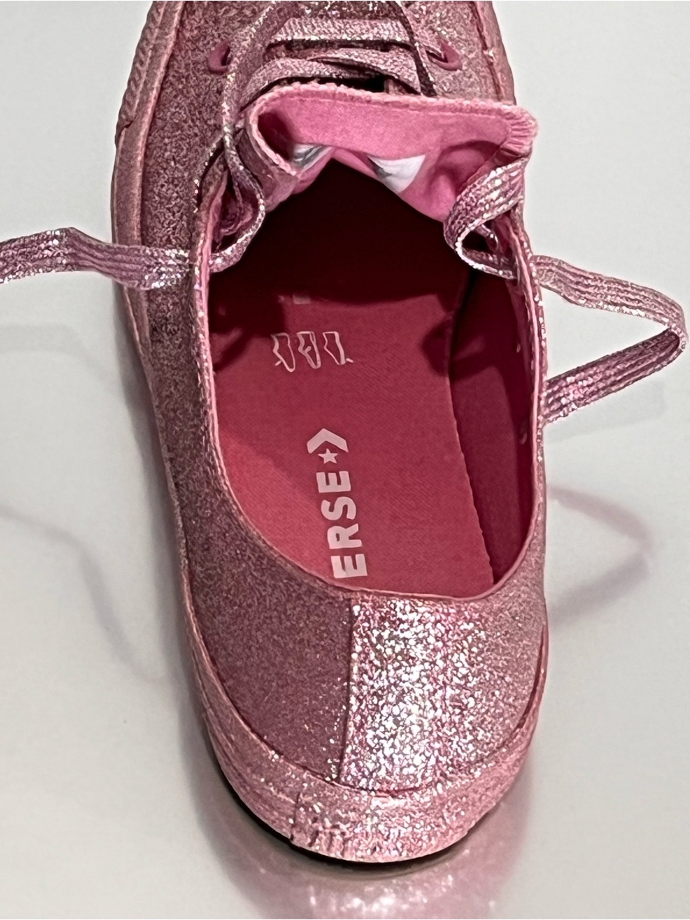 NWOB Converse Pink Glitter Chuck Taylor All Star Low Metallic Sneakers 9 - Picture 11 of 16